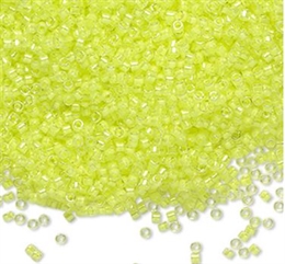 Seed beads, Delica 11/0, luminous neon yellow 7,5 gram. DB2031